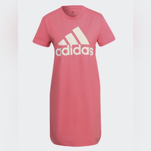 adidas Dresses & Skirts - Adidas Pink Logo T-Shirt Dress